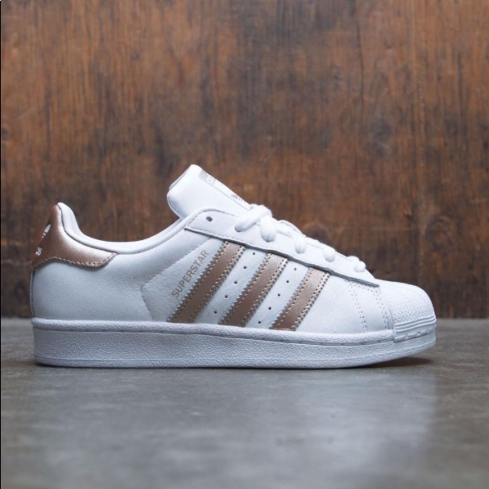 Gold Stripe Adidas Superstar